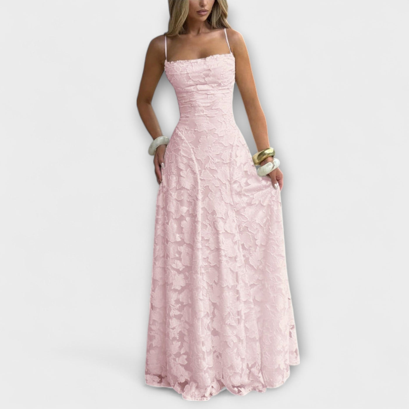 Emberly - Elegantes Jacquard-Maxikleid