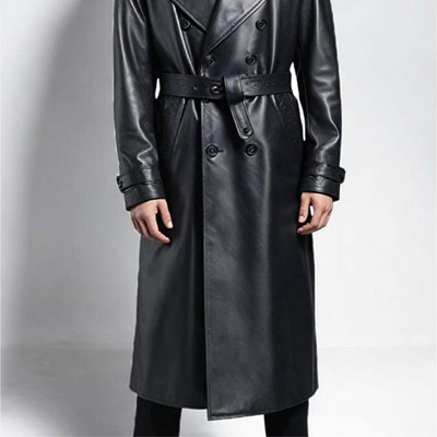 Knielanger, zweireihiger Trenchcoat für Herren