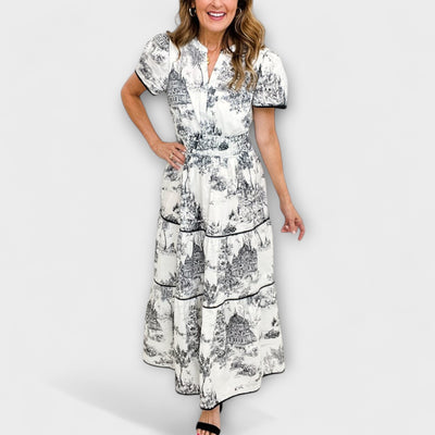 Eliza - Zeitloses Toile Maxi-Kleid