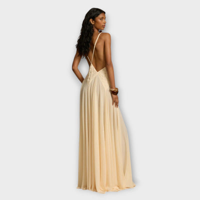 Aurora - Maxikleid mit tiefem V-Ausschnitt