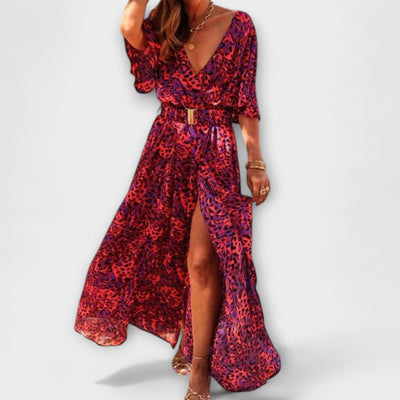 Aurora - Stilvolles Wickel-Maxikleid mit fließendem Design