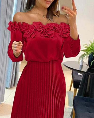 Aria™ | Maxikleid Off-Shoulder Fließend