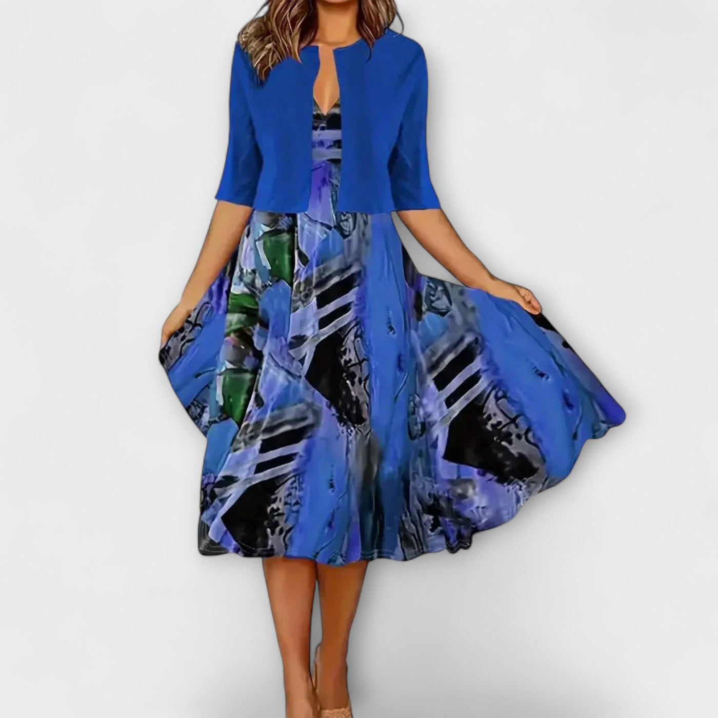 Damen Midi Kleid mit Blazer