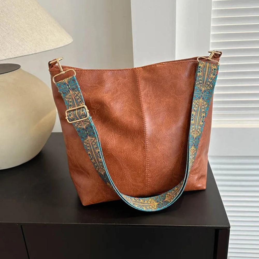 Greta - Vintage-Ledertasche mit Schulterriemen