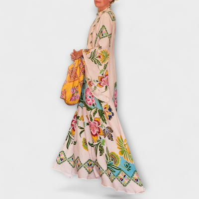 Aurora - Elegantes Maxikleid mit floralem Druck und fließendem Design