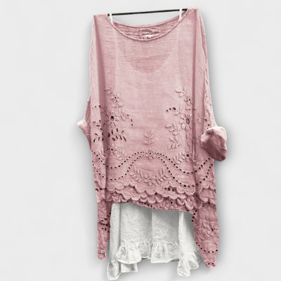 Ella - Bluse mit zweilagigem Saum