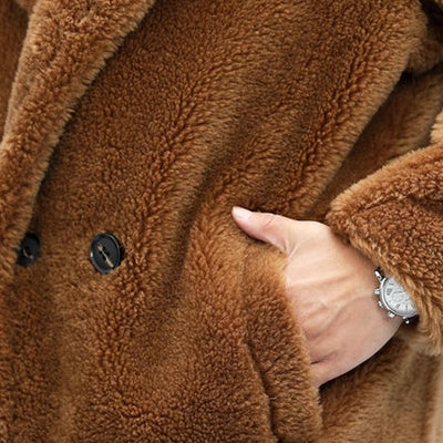Teddy-Plüsch-Reversmantel für Herren