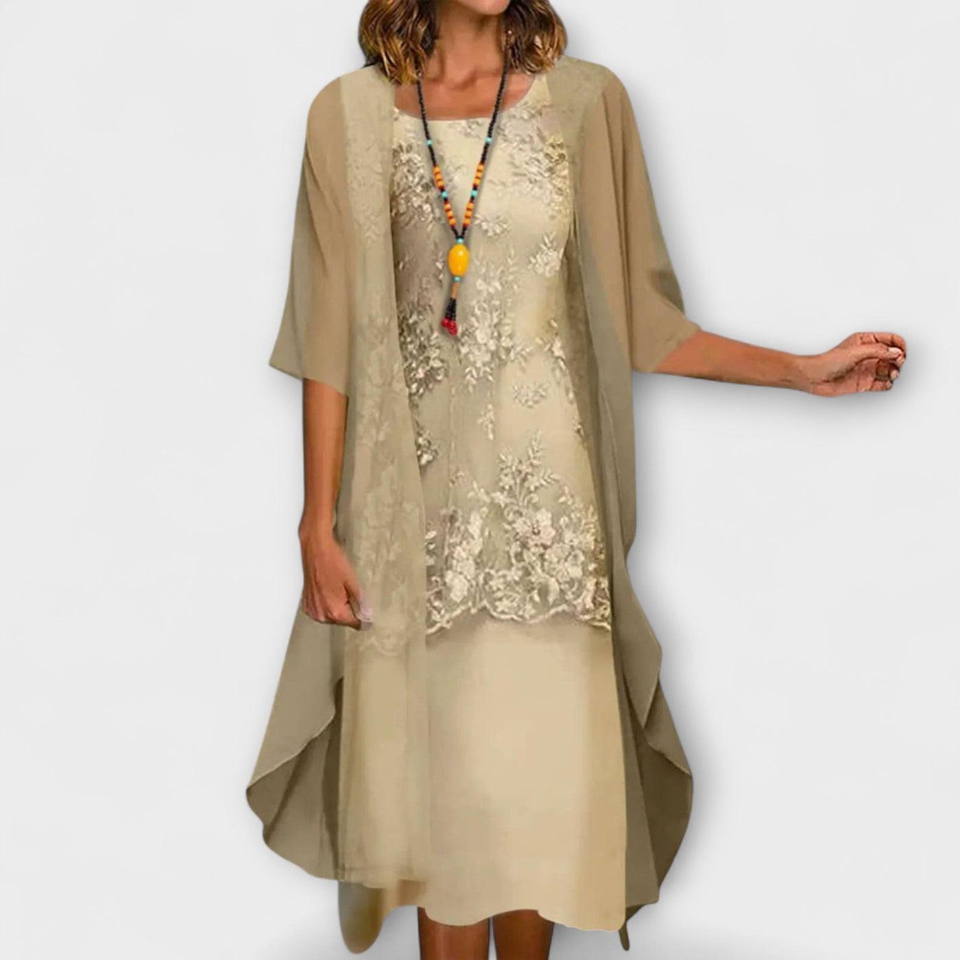 Aurora - Elegantes zweiteiliges Chiffonkleid