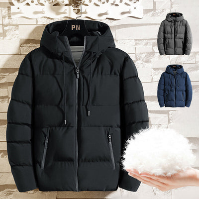 Dicker, isolierter und warmer Wintermantel mit Kapuze für Herren